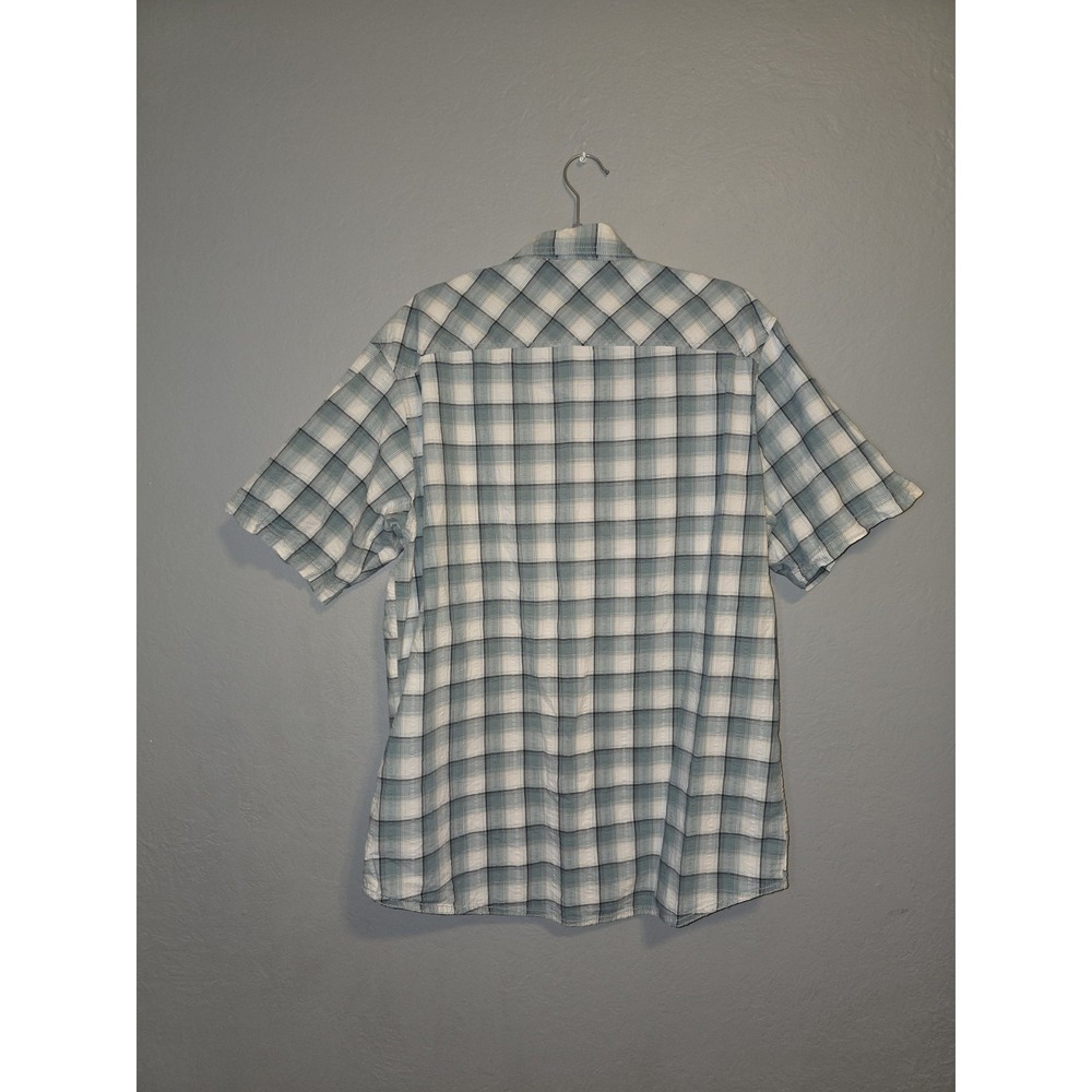 Red Head Green Plaid Button Up Short Sleeve Outdoor Casual Spring Mens Sz L - Picture 2 of 9